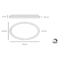 Plafoniere Moderne-Vivida International Vivida lifering-o plafoniera ovale nera moderna led 80w 3000k 4000k