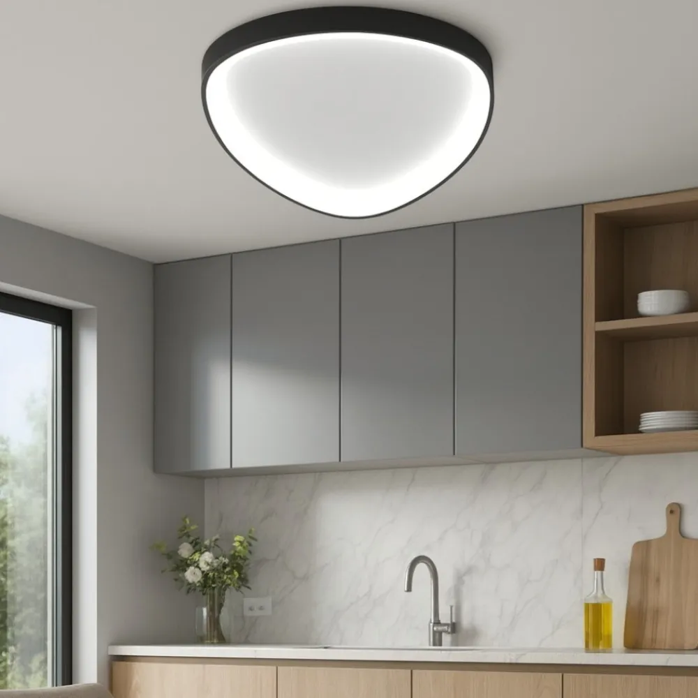 Plafoniere Moderne-Vivida International Vivida lifering plafoniera led nera 38w dimmerabile 3000k 4000k
