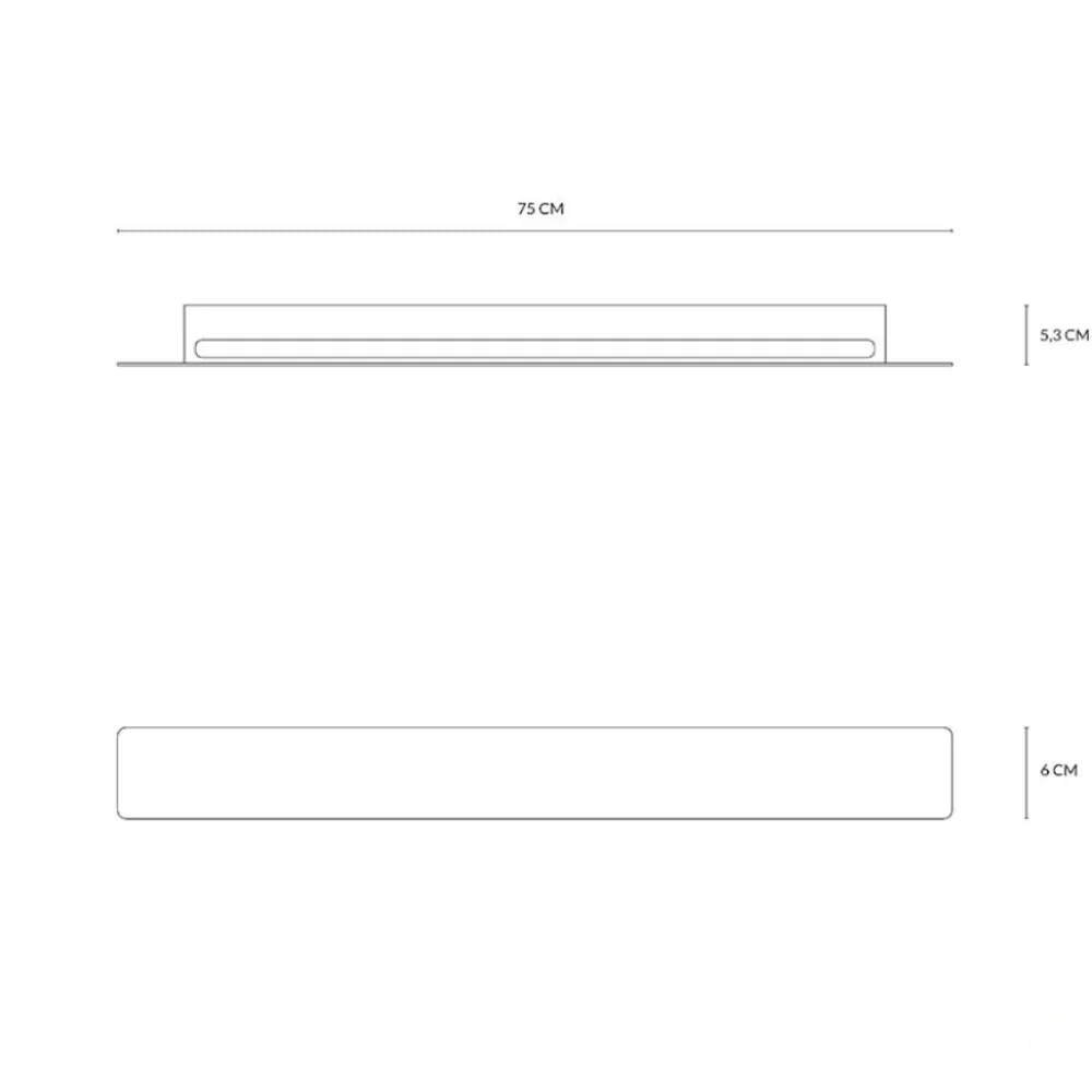 Applique Da Parete-Vivida International Vivida linea applique da parete nera led 3000k 75cm