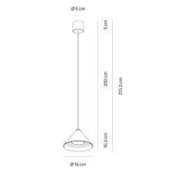 Lampade A Sospensione-Vivida International Vivida luminelle lampada a sospensione cono antracite moderno