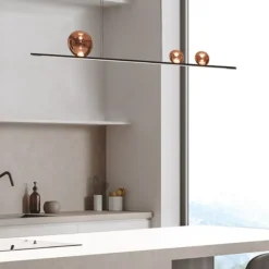 Lampadari Cucina-Vivida International Vivida moonlight lampadario nero sfere vetro rame led 36w 3000k