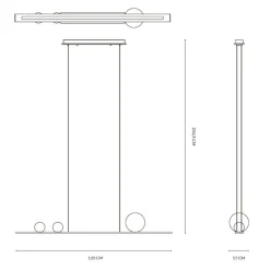 Lampadari Cucina-Vivida International Vivida moonlight lampadario nero sfere vetro rame led 36w 3000k