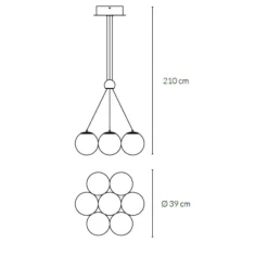 Lampadari Moderni-Vivida International Vivida pearl lampadario oro rosa sfere di vetro per soggiorno