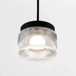 Lampade A Sospensione-Vivida International Vivida pilastro lampada a sospensione classica vetro rigato trasparente