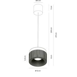 Lampade A Sospensione-Vivida International Vivida pilastro lampada a sospensione classica vetro rigato trasparente
