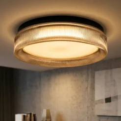 Plafoniere Moderne-Vivida International Vivida pilastro plafoniera ovale vetro fumé led cct dimmerabile