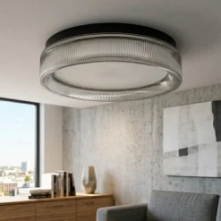 Plafoniere Moderne-Vivida International Vivida pilastro plafoniera ovale vetro fumé led cct dimmerabile