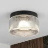 Plafoniere Moderne-Vivida International Vivida pilastro plafoniera vetro rigato trasparente