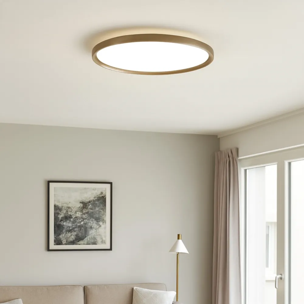 Plafoniere Moderne-Vivida International Vivida plafoniera atena rotonda sabbia led 55w 3000k 4000k da cucina
