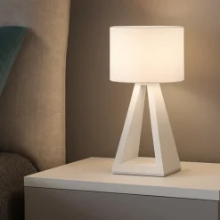 Abat Jour-Vivida International Vivida pup glass lampade da comodino moderne led 7w 3000k touch dimmer vetro bianco