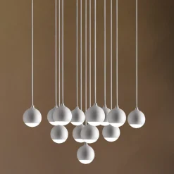Lampadari Moderni-Vivida International Vivida shallow lampadario a cascata per salotto led 3000k bianco