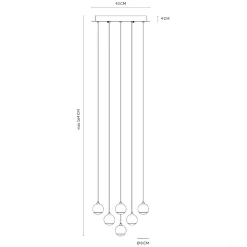 Lampadari Moderni-Vivida International Vivida shallow lampadario a cascata per salotto led 3000k bianco