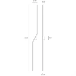Applique Da Parete-Vivida International Vivida stick applique da parete moderna minimalista bianca led 3000k