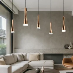 Lampadari Moderni-Vivida International Vivida twist lampadario moderno led 18w 3000k oro rosa
