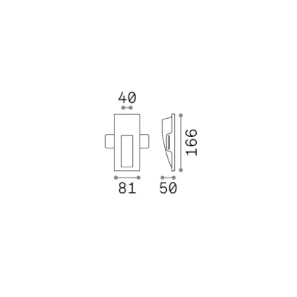 Segnapasso Led-Ideal Lux Walky-2 fi segnapasso di gesso da incasso led 1w 3000k 220-240v