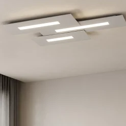 Plafoniere Moderne-Top Light Wally plafoniera da cucina grigio moderna rettangolare