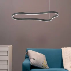 Lampadari Moderni-Ideal Lux Waves-3 sp lampadario moderno nero led 3000k 155cm