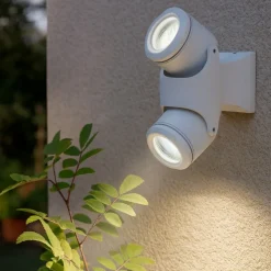 Faretti Da Esterno-Ideal Lux Xeno pl2 faretto da soffitto tetto per esterno bianco orientabili