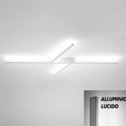 Plafoniere Moderne-Stilnovo Xilema plafoniera led 3000k alluminio lucido