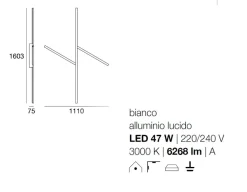 Plafoniere Moderne-Stilnovo Xilema plafoniera led 3000k alluminio lucido