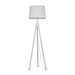 Lampade Da Terra-Ideal Lux York pt1 piantana di legno bianco treppiede