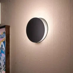 Applique Da Parete-Linea Light Yo yo applique led 3000k nero design tondo