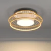 Plafoniere Moderne-Eglo Yuku z plafoniera smart da cucina in legno e tessuto led rgb da 2700k a 6500k
