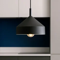 Lampadari Cucina-Ideal Lux Yurta sp1 d21 lampadario pendente nero cono