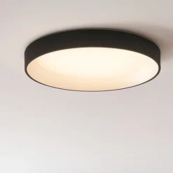 Plafoniere Moderne-Ideal Lux Ziggy pl d080 plafoniera a led nero 62w 3000k tonda