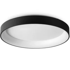 Plafoniere Moderne-Ideal Lux Ziggy pl d080 plafoniera a led nero 62w 3000k tonda
