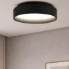 Plafoniere Moderne-Ideal Lux Ziggy pl d030 plafoniera nera led 22w 3000k tonda per ingresso