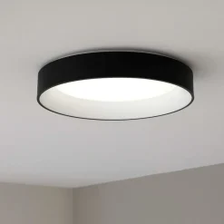 Plafoniere Moderne-Ideal Lux Ziggy pl d060 plafoniera cucina led 3000k rotonda nera