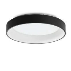 Plafoniere Moderne-Ideal Lux Ziggy pl d060 plafoniera cucina led 3000k rotonda nera