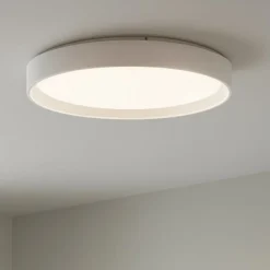 Plafoniere Moderne-Ideal Lux Ziggy pl d060 plafoniera per cucina tonda bianco 60cm 3000k