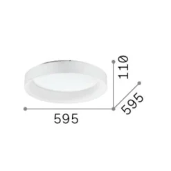 Plafoniere Moderne-Ideal Lux Ziggy pl d060 plafoniera per cucina tonda bianco 60cm 3000k