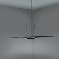 Lampadari Cucina-Eglo Zillerio z lampadario da cucina moderna nero led da 2700k 6500k