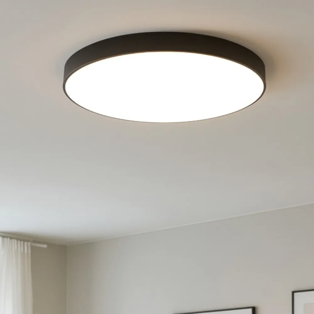 Plafoniere Moderne-Eglo Zubieta plafoniera rotonda nera 2700k a 6500k led 24w dimmerabile smart