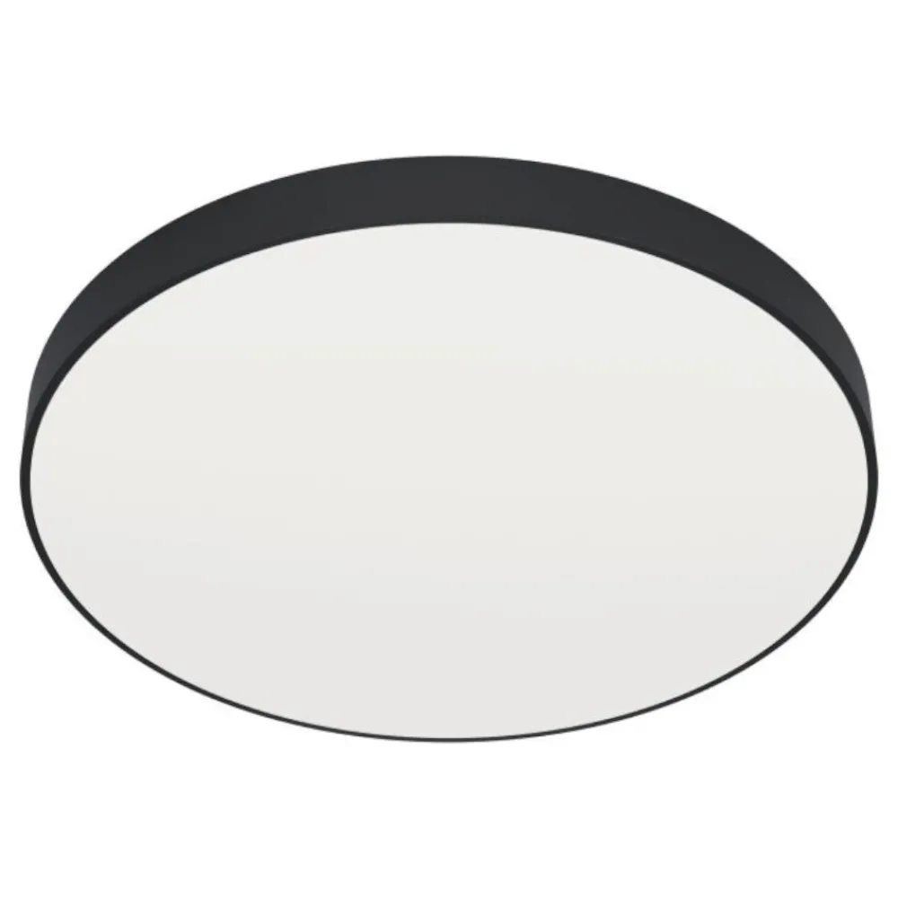 Plafoniere Moderne-Eglo Zubieta plafoniera rotonda nera 2700k a 6500k led 24w dimmerabile smart